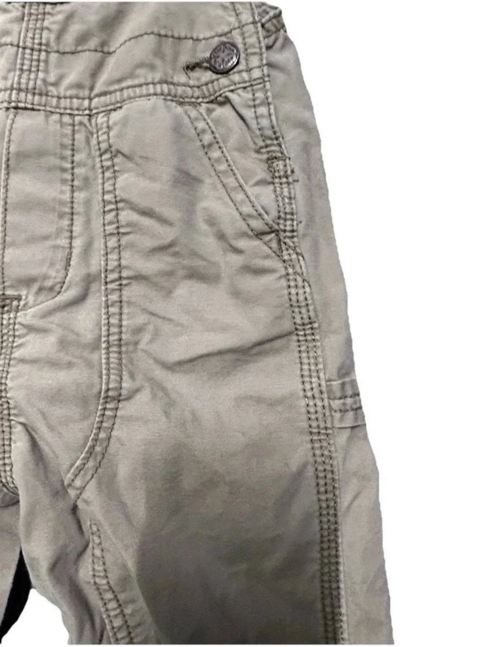Toddler Boy Oshkosh B’gosh Khaki Overalls Size 18-24 Months
